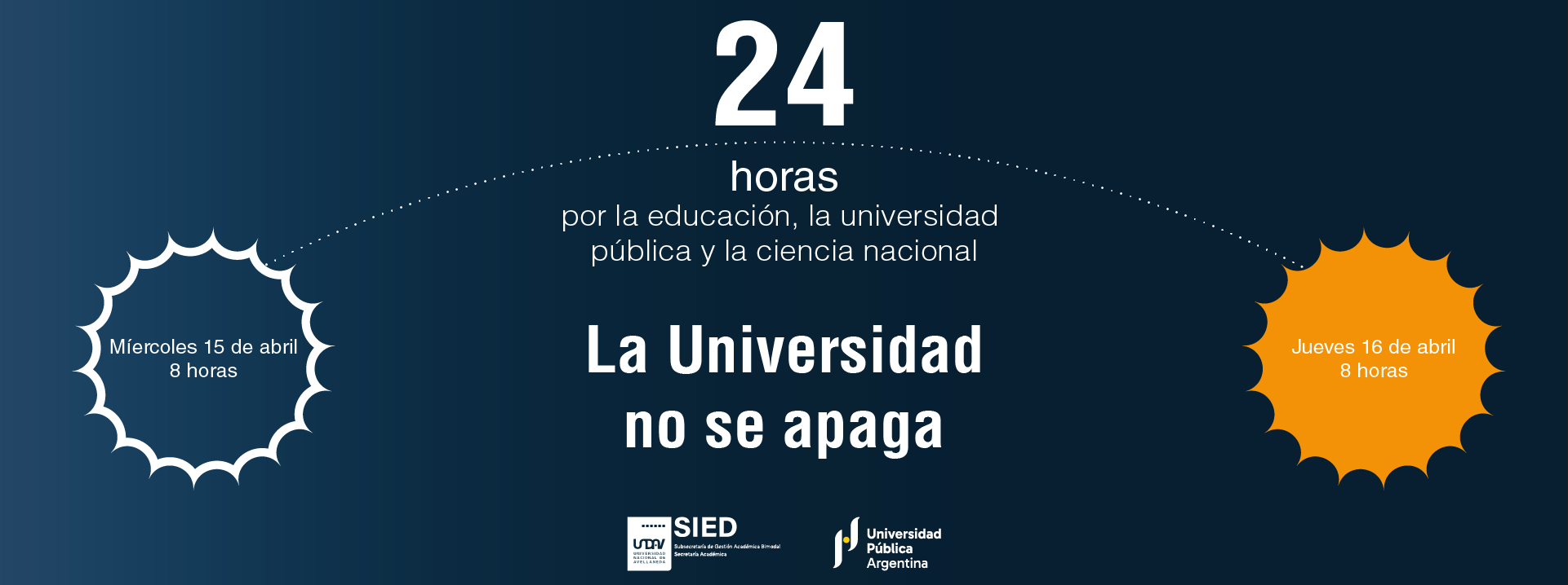 24 horas por la educación, la universidad pública y la ciencia nacional. La universidad no se apaga.